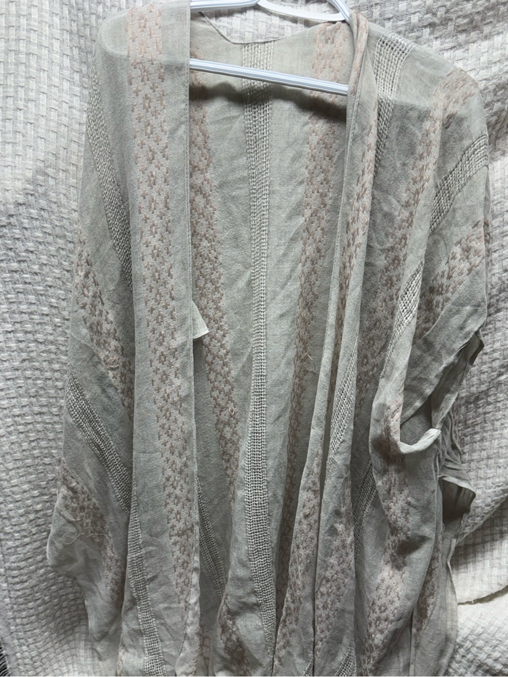 Light Beige Open-Front Women's Sweater Cardigan